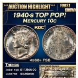 1940-s Mercury Dime TOP POP! 10c ms68+ FSB SEGS