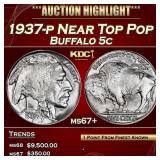 1937-p Buffalo Nickel Near Top Pop 5c ms67+ SEGS