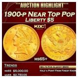 1900-p Gold Liberty Half Eagle Near Top Pop $5 ms6