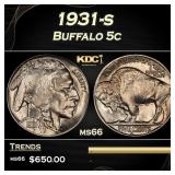 1931-s Buffalo Nickel 5c Grades ms66