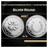 Lucky Clover & Horseshoe Style - 1 oz Silver Round