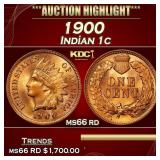 1900 Indian Cent 1c ms66 rd SEGS