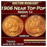 1906 Indian Cent Near Top Pop! 1c ms66 rd SEGS