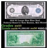 1914 $5 Large Size Blue Seal Federal Reserve Note