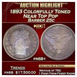 1893 Proof Barber Quarter Colorfully Toned Near To