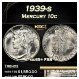 1939-s Mercury Dime 10c ms65+ FSB SEGS