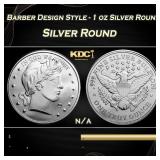 Barber Design Style - 1 oz Silver Round Round