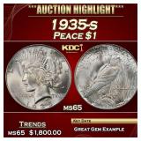 1935-s Peace Dollar $1 ms65 SEGS