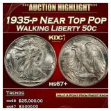 1935-p Walking Liberty Half Dollar Near Top Pop 50