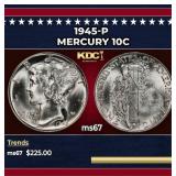 1945-p Mercury Dime 10c ms67 SEGS