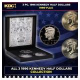 Complete 3 PC. 1996 Kennedy Half Dollar 50c set In