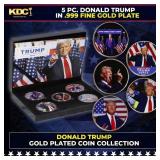 5 Coin President Donald Trump Gold Plated Round Co