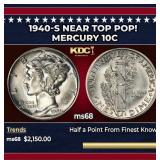 1940-s Mercury Dime Near Top Pop! 10c ms68 SEGS
