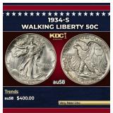 1934-s Walking Liberty Half Dollar 50c Grades au58