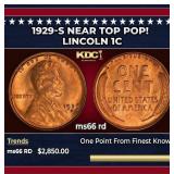 1929-s Lincoln Cent Near Top Pop! 1c ms66 rd SEGS