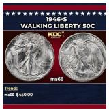 1946-s Walking Liberty Half Dollar 50c Grades ms66