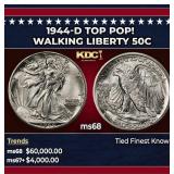 1944-d Walking Liberty Half Dollar TOP POP! 50c ms