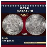 1883-p Morgan Dollar $1 Grades ms65