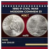 1995-p Civil War Modern Commem Dollar $1 ms70 SEGS