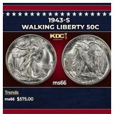 1943-s Walking Liberty Half Dollar 50c Grades ms66