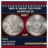 1887-p Morgan Dollar Near Top Pop! $1 ms67 SEGS