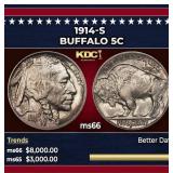 1914-s Buffalo Nickel 5c ms66 SEGS