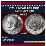1973-p Kennedy Half Dollar Near Top Pop 50c ms67 S