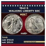 1942-s Walking Liberty Half Dollar 50c Grades ms65