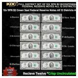 Full District Set of 12x 1976 Bicentennial $2 Fede