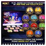 10 Coin Disney Pixar Inside Out Gold Plated Round