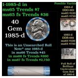 BU Shotgun Jefferson 5c roll, 1985-d 40 pcs Bank $