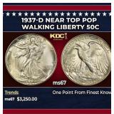 1937-d Walking Liberty Half Dollar Near Top Pop 50
