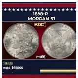 1898-p Morgan Dollar $1 Grades ms66