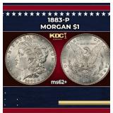 1883-p Morgan Dollar $1 Grades ms62+
