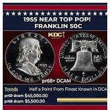 1955 Proof Franklin Half Dollar NEar Top Pop! 50c
