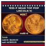 1935-p Lincoln Cent Near Top Pop 1c ms68 rd SEGS
