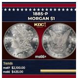 1885-p Morgan Dollar $1 ms66+ SEGS