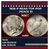 1926-p Peace Dollar Near Top Pop $1 ms66+ SEGS
