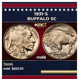 1931-s Buffalo Nickel 5c Grades ms66