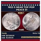 1922-s Peace Dollar Near Top Pop $1 ms66 SEGS