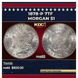 1878-p 7tf Morgan Dollar $1 Grades ms65