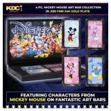 4 PC. Mickey Mouse Gold Plated Art Bar Collection