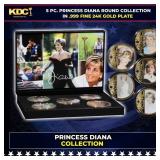 5 Coin Princess Diana V Gold Plated Round Collecti