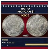 1921-d Morgan Dollar $1 Grades ms63