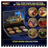 6 Coin Star Wars Gold Plated Round Collection
