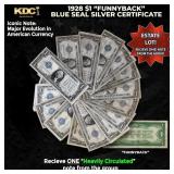 1x 1928 $1 Funnyback Blue Seal Silver Certificate