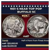 1931-s Buffalo Nickel Near Top Pop 5c ms67 SEGS