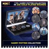 7 Coin Harry Potter Gold Plated Round Collection