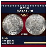 1902-o Morgan Dollar $1 Grades ms65+