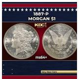 1887-p Morgan Dollar $1 Grades ms64+